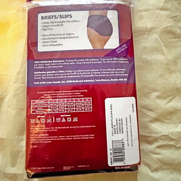 5 BRIEFS, MICROFIBRE, 5 COLOURS, SIZE 13, FIT FOR ME by FRUIT OF THE LOOM, - Picture 2 of 5